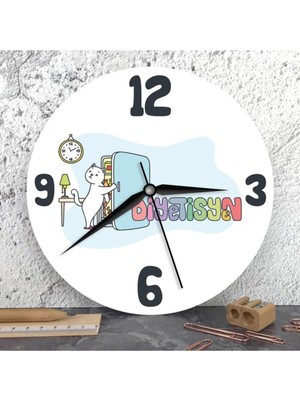 Bistopia Diyetisyenlere Özel Ahşap Duvar Saati