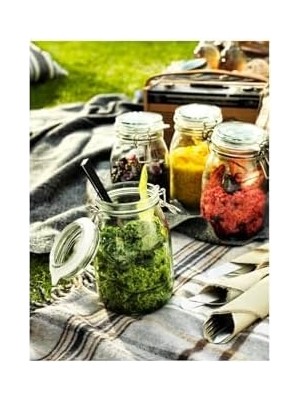 Daders Home Kavanoz Hava Geçirmez Kilitli Kapağa Sahiptir Contalı Aroma Koruyucu A Kalite 1 Lt 17X12 cm