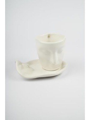 Daders Home Life 260 ml Yüz Şekilli Seramik Beyaz Kupa Takımı MIT1081