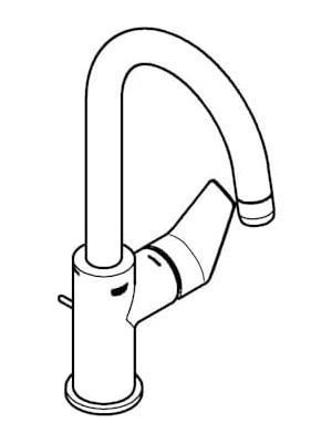 Daders Home Bauedge Tek Kumandalı Lavabo Bataryası 1/2" L-Boyut - 23760001