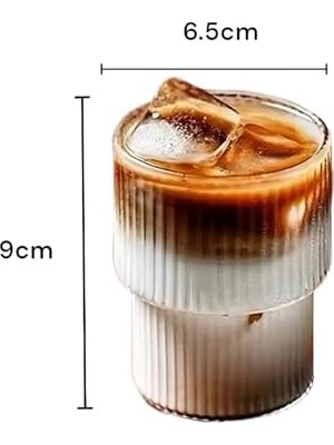 Daders Home Origami Desenli Cam Içecek Bardağı, 200 Ml, 9 cm Yükseklik, Oluklu Tasarım, Şeffaf