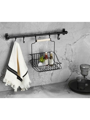 Daders Home Gerate Ferforje Metal Sepet Askı ve Kanca