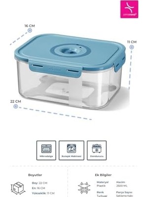 Daders Home Taze Ürün Saklama Kabı 2500ML