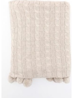 Daders Home Triko Örgü Tv Battaniyesi (Bej)