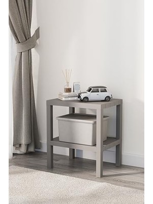 Daders Home Life 2 Katlı Plastik Gri Banyo Mutfak Rafı MIT1056