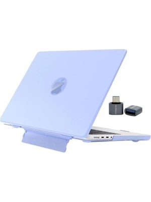 Daders Home Air 13.6 Kılıf 2024 M4-M3-M2 Uyumlu Standlı Mat Şeffaf Sert Kapak Isı Dağıtımlı Ince Koruma Pc Hard Shell Parmak Izi Bırakmaz Katlanabilir Stantlı Tasarım Açık Lila