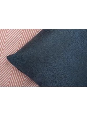Daders Home Süet Dokulu Mermer Damar Desenli Petrol Rengi Kırlent Kılıfı