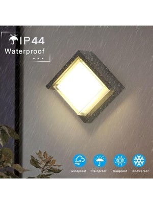 Daders Home Modern LED Duvar Aplik, 15W, 1500 Lümen, 3200K, Gün Işığı, IP44, Siyah, Modern Tasarım LED Aplik Iç ve Dış Mekan Duvar Lambası Dominik Gün Işığı Bahçe Duvar Apliği