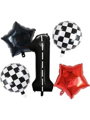 Daders Home Yarış Temalı Doğum Günü Folyo Balon Takımı 1 Yaş, 1