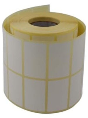 Daders Home Kuşe Etiket 50MM x 30MM Ruloda 3000 Adet Yan Yana 2 Li 40MM Çapında Barkod Yazıcı Etiketi