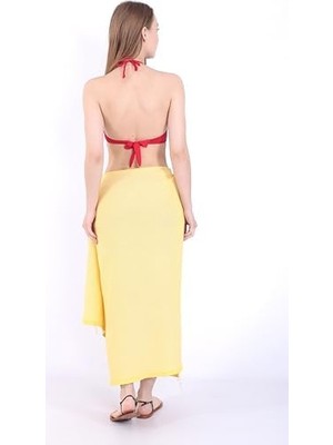 Daders Home El Dokuması Kök Boyalı Buldan -%100 Organik Pamuk ve Bambu 95X175 Cm.plaj ve Banyo Havlusu. Plaj, Banyo, Spa, Masaj ve Spor Için (Kristal Sarı)