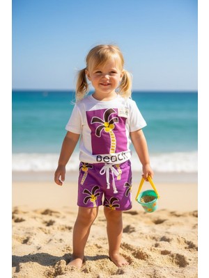 Butik Kız Çocuk %100 Pamuklu Şortlu Alt - Üst 2'li Takım