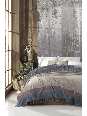 Daders Home Peştamal Pike, Koltuk Örtüsü, Yatak Örtüsü, Piknik Örtüsü 200X250 cm (Bej)