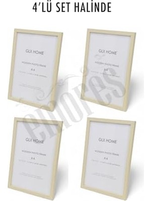 Daders Home Ahşap Resim Çerçevesi 4'lü Set Halinde 21 x 29 cm (A-4) Boyutunda