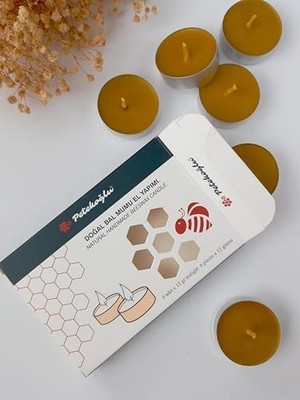 Daders Home (6 Adet) Tealight Mum Doğal Petek Mum Standart Boy