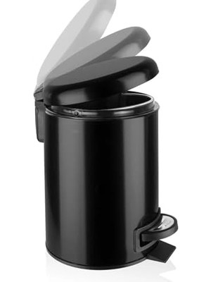 Daders Home Paslanmaz Pedallı Çöp Kovası Siyah 5 Lt (000301-3)