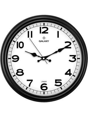 Daders Home Galaxy D-200-K Klasik Kadran Siyah Renk Sessiz Akar 30 cm Duvar Saati