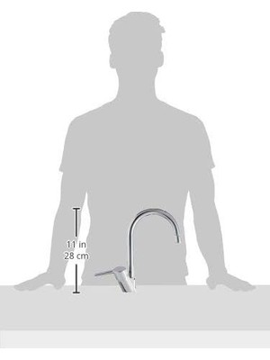 Daders Home S Eviye Bataryası A42149, Tezgah Üstü Montaj, Krom, 360° Dönebilen, Süzgeçli Perlatör