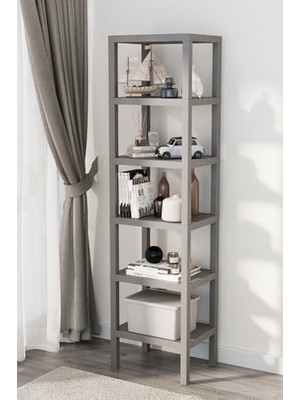 Daders Home Life 6 Katlı Plastik Gri Banyo Mutfak Rafı MIT1046