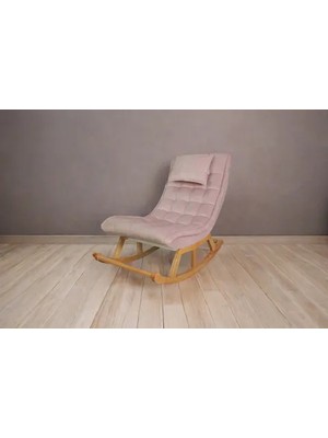 Vivense Miskin Sallanan Sandalye, Pembe, Ahşap, Naturel Ayak