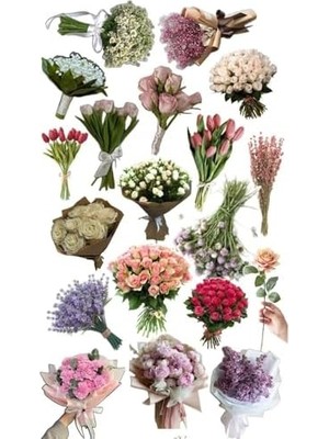 Daders Home Retro Bouquet Temalı Laptop Tablet Telefon Ajanda Bullet Journal - Suya Dayanıklı Etiket