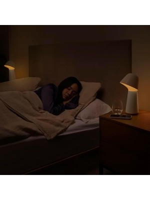 Daders Home Hue Twilight Akıllı Uyku ve Uyandırma Masa Lambası, Beyaz ve Renkli Işık, Bluetooth Uyumlu, Alexa, & Assistant ile Sesli Kontrol, Beyaz