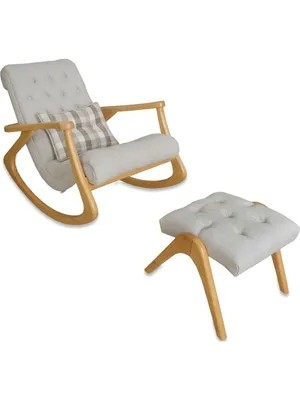 Vivense Ekol Sallanan Sandalye, Taş Rengi, Dişbudak, Naturel Ayak