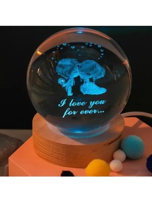 Store Mania Ieg™ Dekoratif Öpüşen Sevgili Tasarımlı Işıklı Cam Küre
