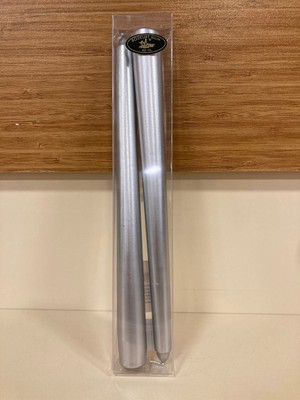 Plus Home Mum 2'li Şamdan Mumu Renk Gümüş Yükseklik 25 cm