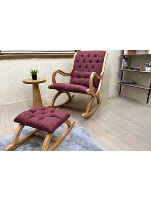 Vivense Rustik Sallanan Sandalye, Bordo, Ahşap, Naturel