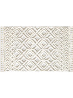 Vivense Elit Saçaklı Makine Halısı, Bukleli, Krem, 200X290