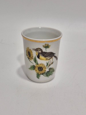 Limoges Kuş Desenli Porselen Bardak 8x6,5cm