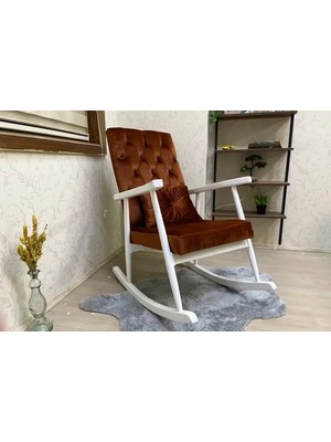 Vivense Trend Sallanan Sandalye, Turuncu, Ahşap, Lake Ayak