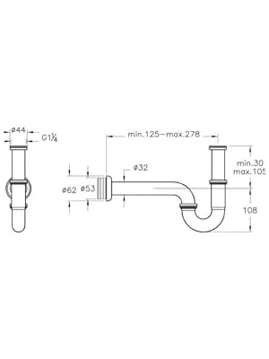 DMR Home A45117 Lavabo/eviye Sifonu, P Tipi, Krom