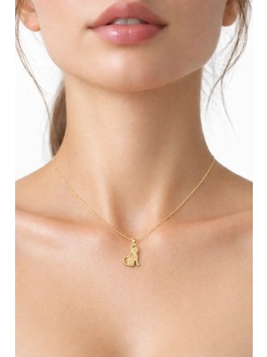 Atalya Accessory Zirkon Taşlı Kedi Figürlü Minimalist Kadın Çelik Kolye - Kararmaz