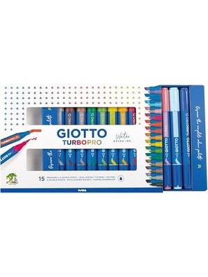 DMR Home Turbo Pro Markör, Çift Uçlu, Yuvarlak Şekilli, Farklı Renklerde, 15 Adet