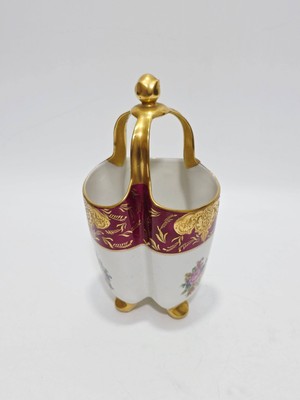 Hasyılmaz Perlam Limoges Çiçek Desenli Porselen Sepet 27X14X14CM