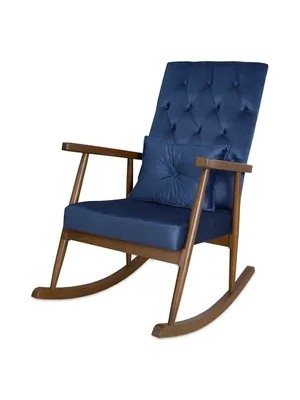 Vivense Trend Sallanan Sandalye, Lacivert, Ahşap, Ceviz Ayak