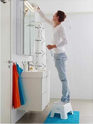 DMR Home Bolmen Tabure Olarak Kullanılır Kaymaz 25 cm 2 Renkler, Plastik, Beyaz, 44 x 35 x 25 cm