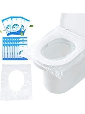 DMR Home 50'li Tek Kullanımlık Su Geçirmez Klozet Kapağı – Antibakteriyel Seyahat Tuvalet Örtüsü, Hijyenik Klozet Koruyucu Koltuk Pedi, Plastik Tuvalet Pedi, Otel, Avm, Kamp ve Dış Mekan Kullanımı