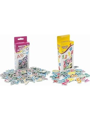 DMR Home 2'li Set Manyetik Mıknatıslı Türkçe - Ingilizce Harfler & Sayılar - Eğitici Alfabe - Sayılar Magnet