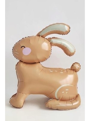 DMR Home Sarımsı Kahverengi 3D Büyük Boy Tavşan Folyo Balon