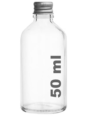 DMR Home Afracam 50 cc Gümüş Metal Kapaklı Hediyelik Shot Şişesi 50 ml Kolonya Koku Süs Küçük Şeffaf Cam Şişe 6 Adet