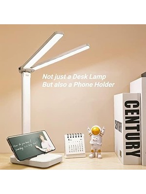 DMR Home Ev Ofis Için Beyaz Masa Lambası, 3 Aydınlatma Modlu Taşınabilir Küçük Masa Lambası, Çocuklar Için Pille Çalışan Şarj Edilebilir Masa Lambası, Okuma, Çalışma, Yurt, Beyaz