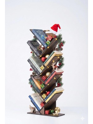 DMR Home - MK10 Geometrik 8 Raflı Ağaç Kitaplık (Büyük)