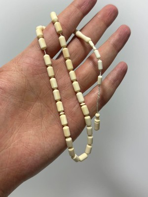 Hasyılmaz Kesme Fildişi Tesbih 12,85 Gram - Koleksiyonluk Fil Dişi Tespih (F030)