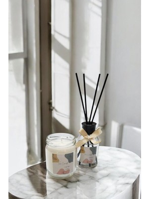 DMR Home Sandal Ağacı Kokulu Kavanoz Mum ve 100 ml Oda Kokusu Seti