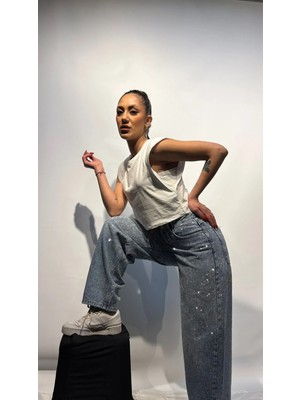 362 Fashion Butik Taşlı Kot Pantolon 5137