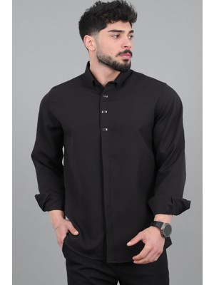 Stil Kombin Düğme Detay Premium Yazlık Uzun Kol Gömlek Qcm 6727_40419