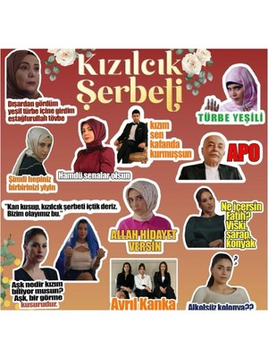 DMR Home Kızılcık Şerbeti Seti | Laptop Notebook Telefon Etiket